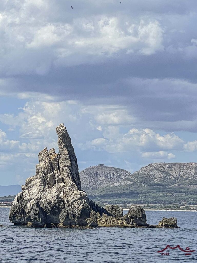 Illes Medes. Tascó petit. L'Estartit - Massís del Montgrí. Al fons el castell del Montgrí