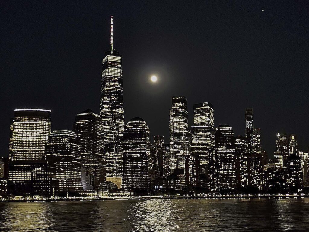 Manhattan with Moon and Jupiter